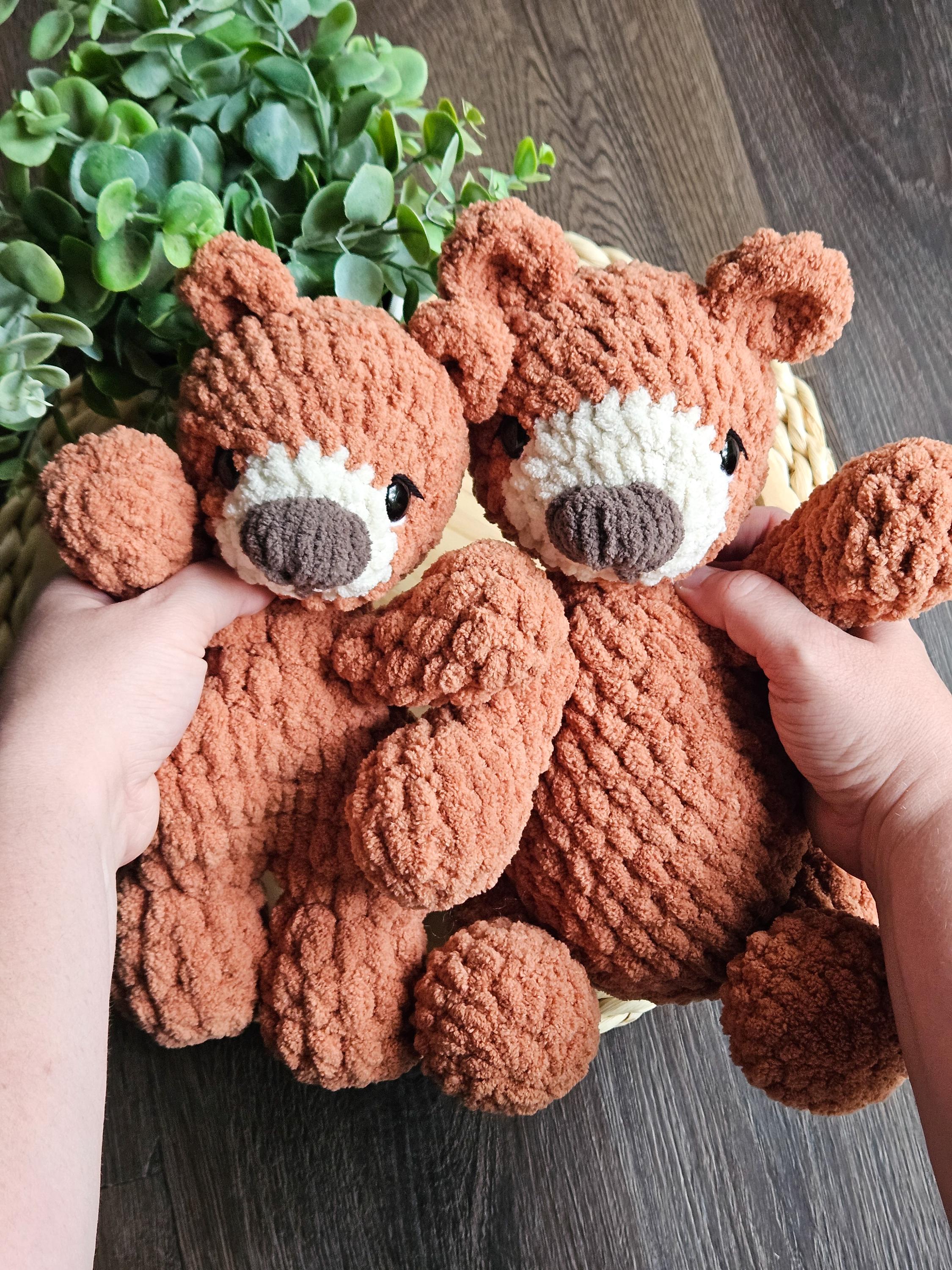 Crochet Baby Bear Stuffie, Handmade Bear Plushie, Bear Crochet, Crochet Woodland Bear