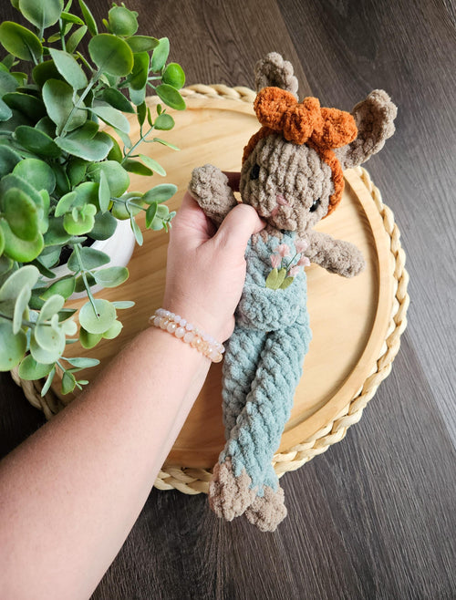 Bunny Crochet Fable Friend, Crochet Bunny, Handmade Bunny in Overalls