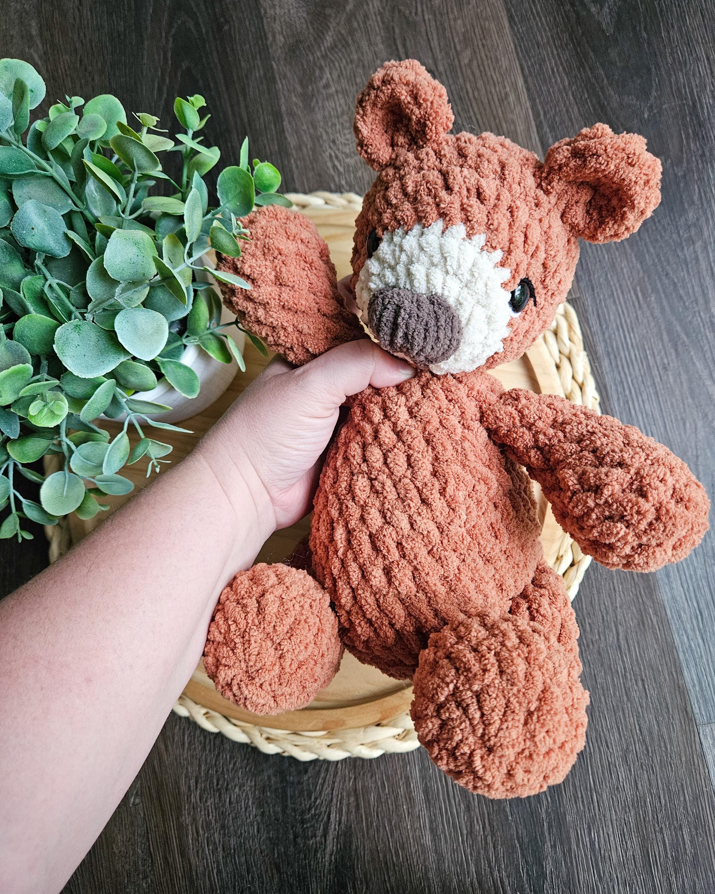 Crochet Baby Bear Stuffie, Handmade Bear Plushie, Bear Crochet, Crochet Woodland Bear