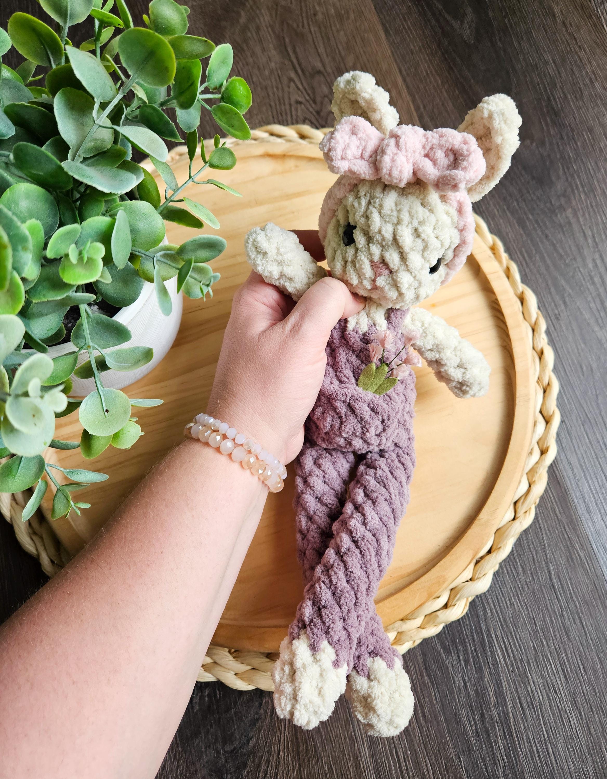 Bunny Crochet Fable Friend, Crochet Bunny, Handmade Bunny in Overalls