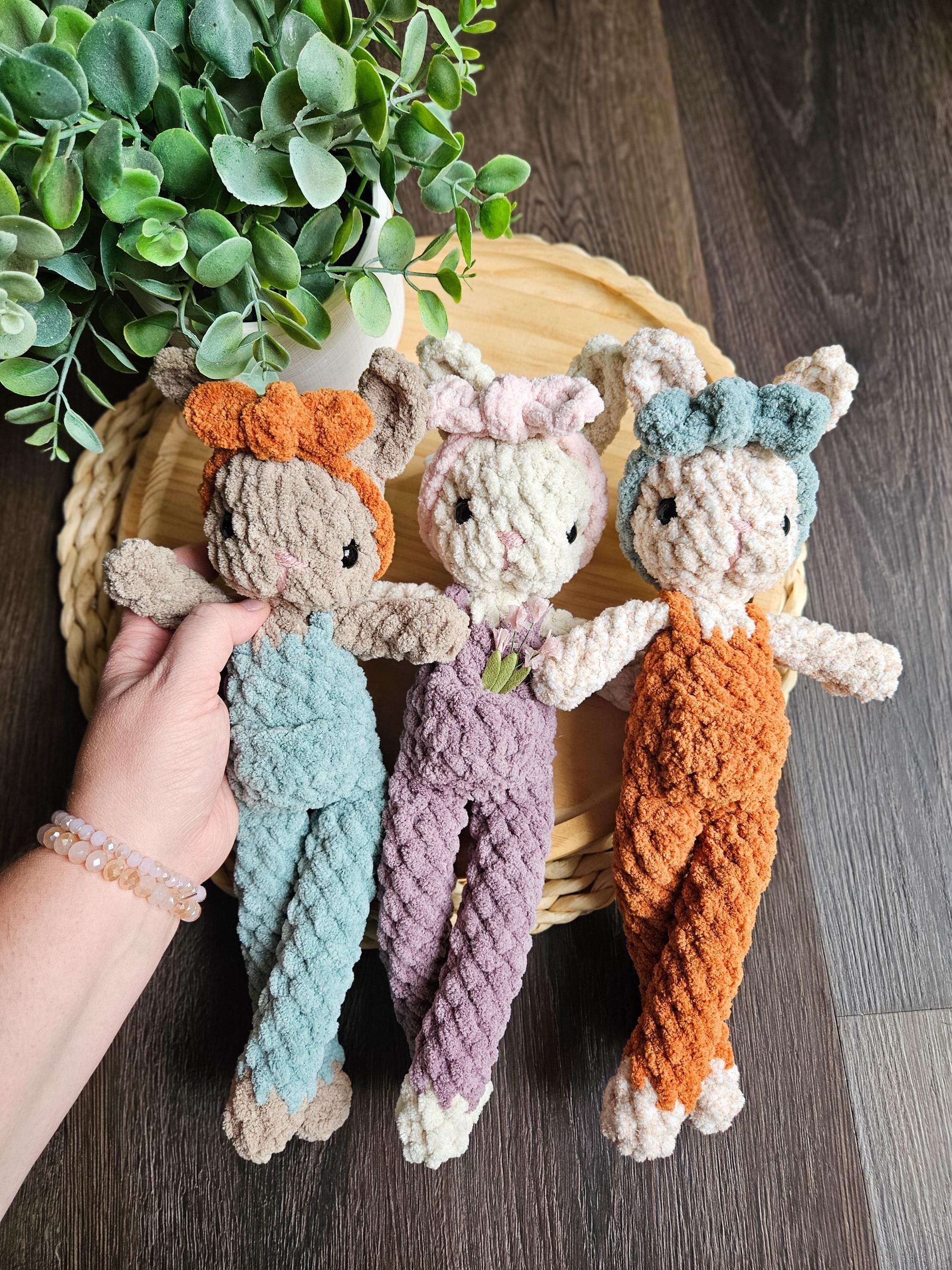 Bunny Crochet Fable Friend, Crochet Bunny, Handmade Bunny in Overalls