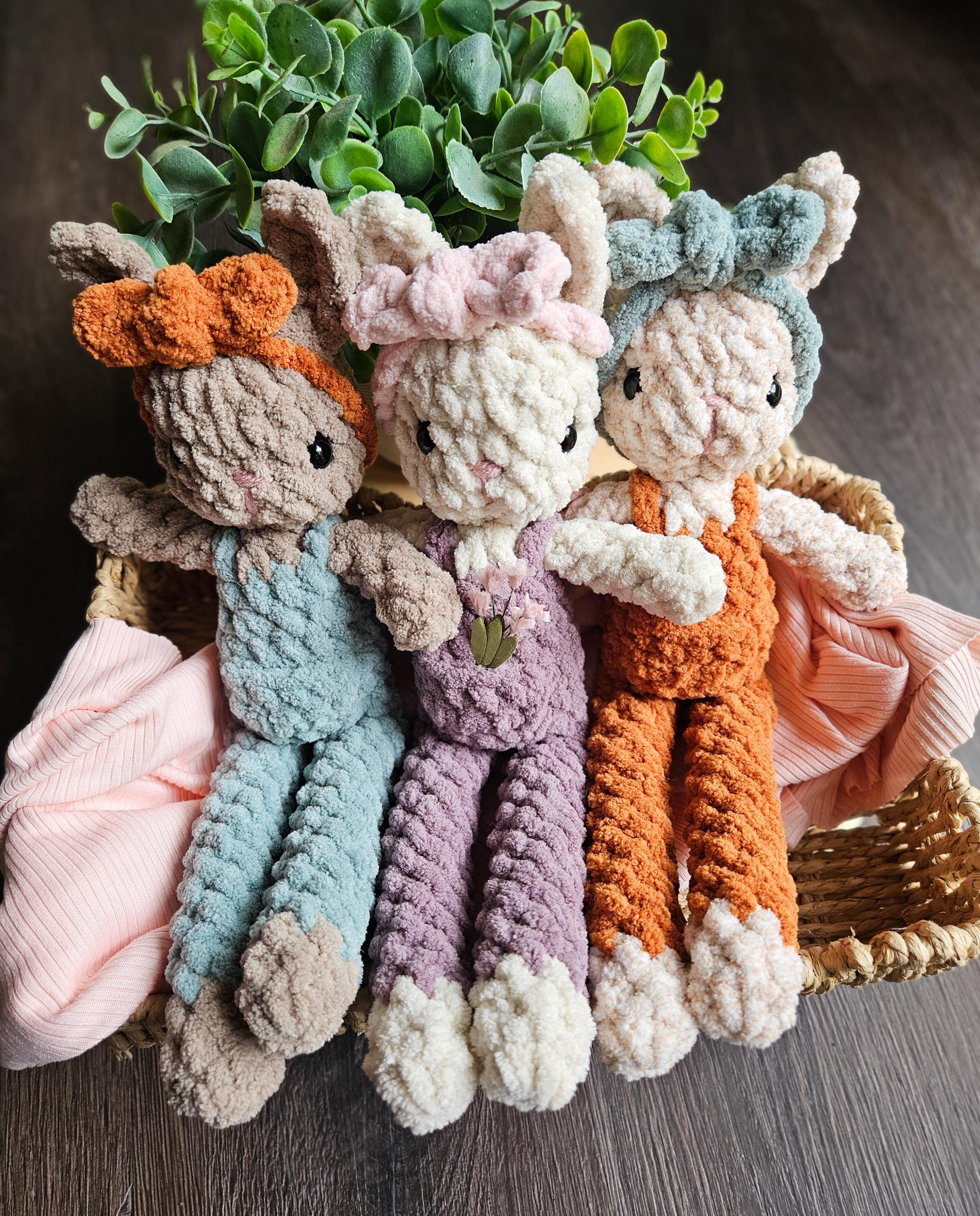 Bunny Crochet Fable Friend, Crochet Bunny, Handmade Bunny in Overalls