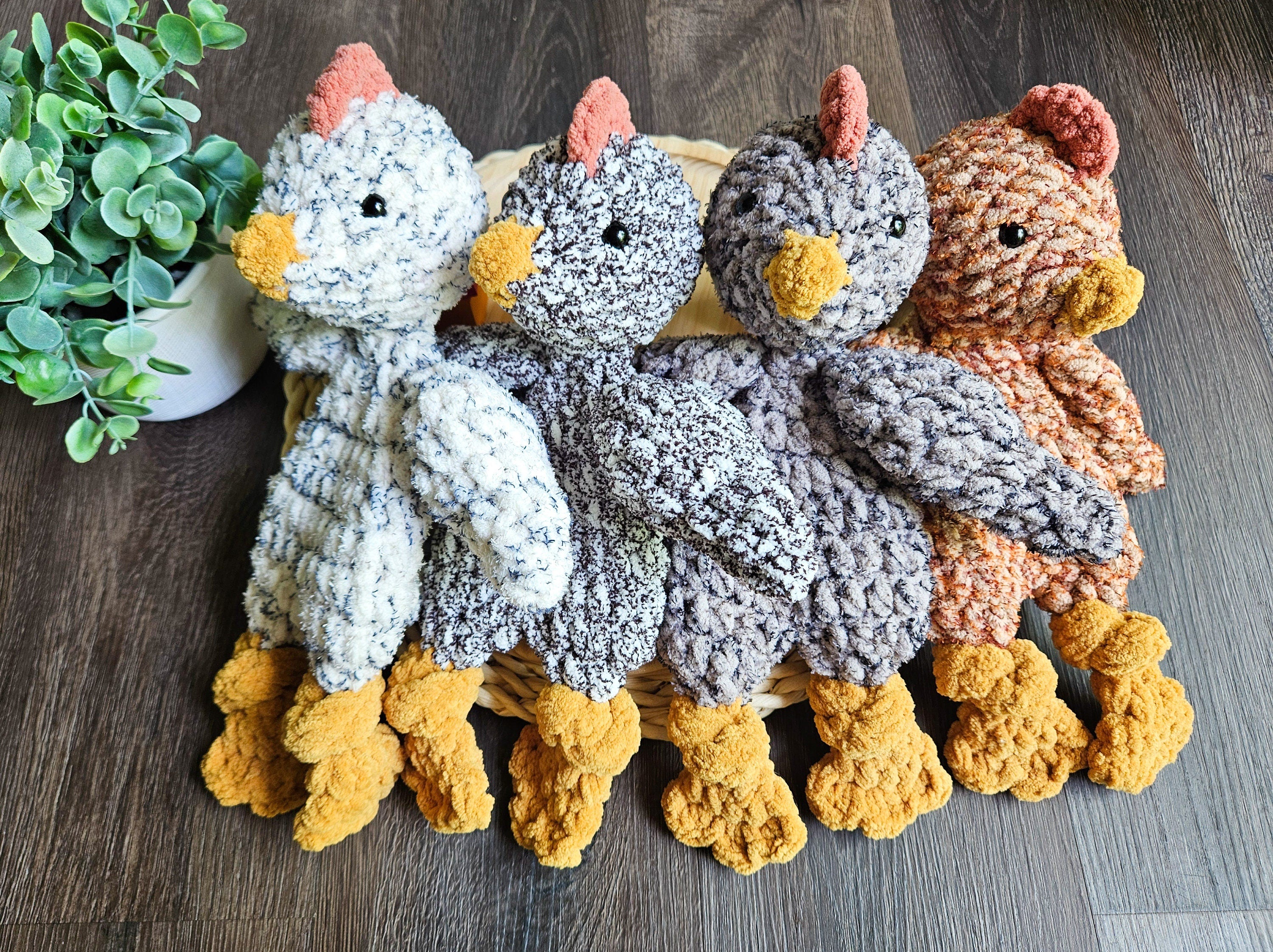 Crochet Chicken Lovey, Farm Animal Snuggler