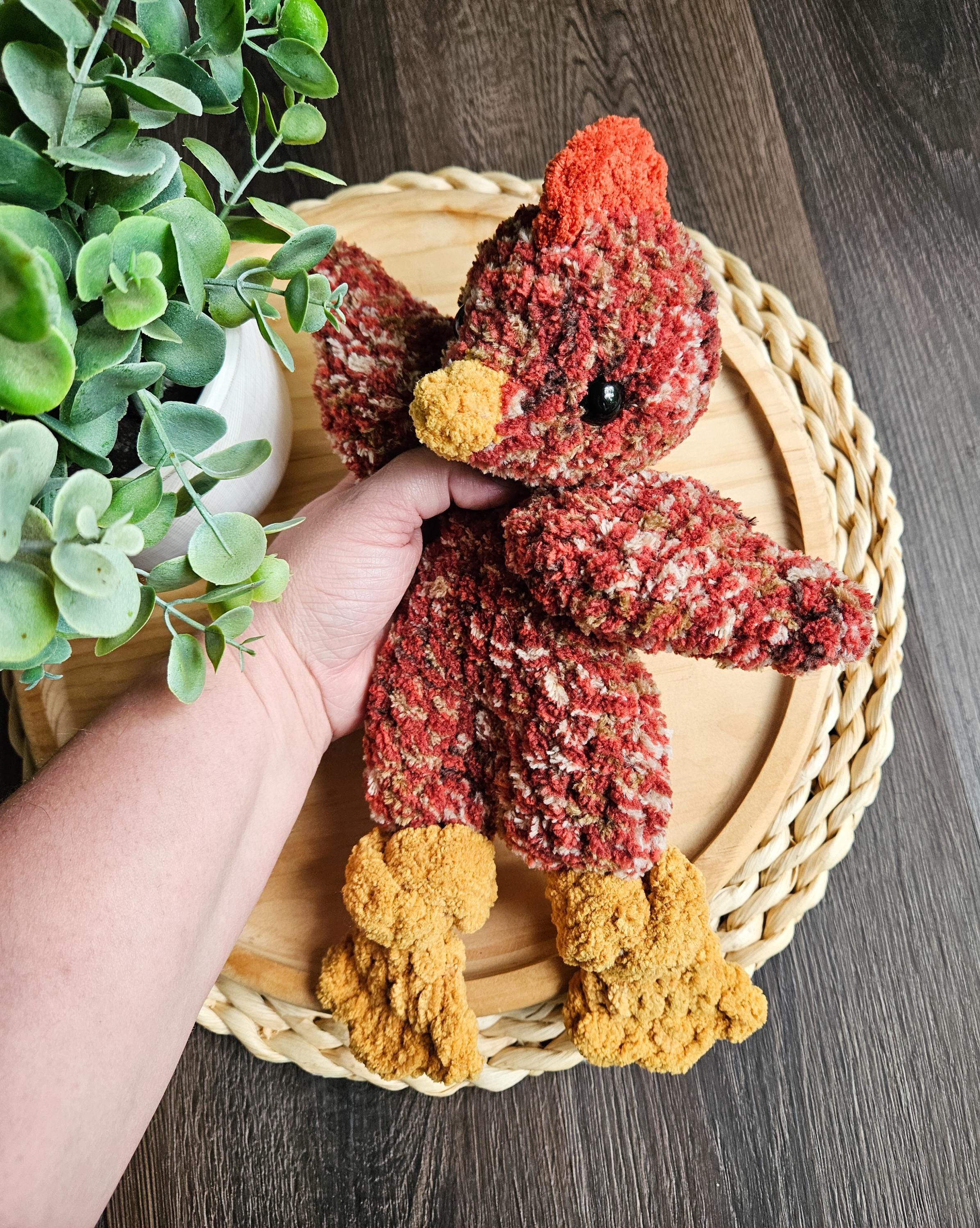 Crochet Chicken Lovey, Farm Animal Snuggler